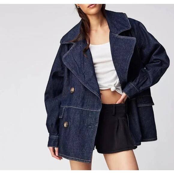 Free People Jackets & Blazers - Free People size large heavy denim jacket